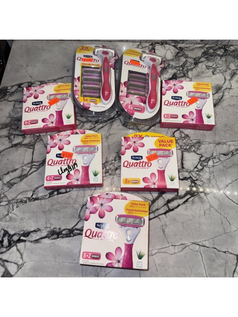 Schick Quattro Razors (2) And Blades Refills Lot NEW